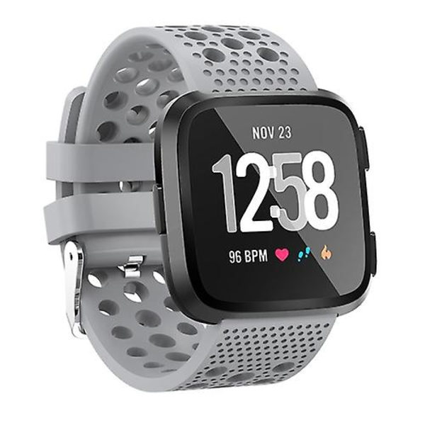 Smart Watch Venting Circle Hole Watch Band för Fitbit Versa Grey