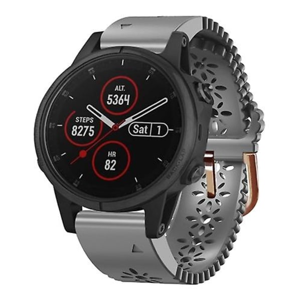 Til Garmin Fenix ​​5s Plus 20mm dame silikone urbånd med blonder Grey