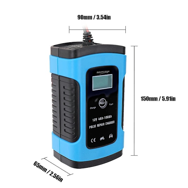 12V älykäs korjauslaturi auton akkulaturi moottoripyörän akkulaturi keltainen US-standardi 100-240V