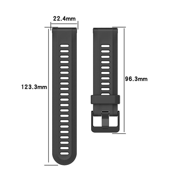 For Garmin Instinct 2 22 mm ensfarget silikonklokkerem Black