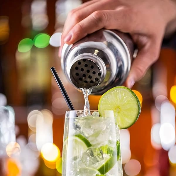 Cocktail Shaker Sæt 9 Dele Rustfrit Stål Cocktail Shaker Bartender Værktøj 750ml