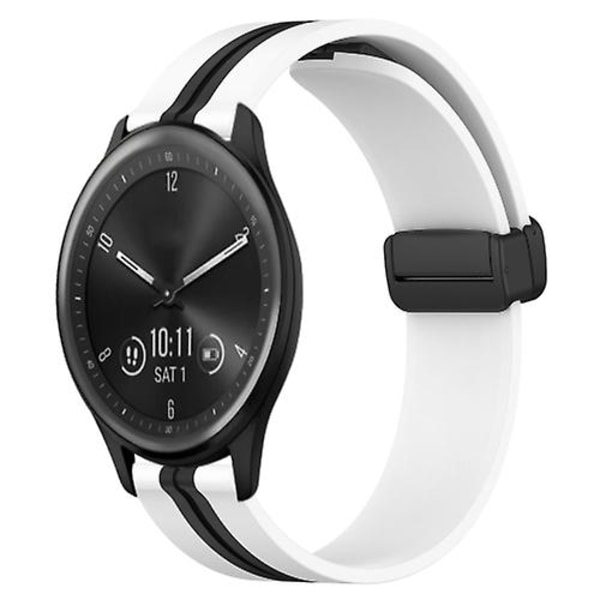 Til Garmin Vivomove Sport 20 mm foldemagnetisk lås silikone urrem