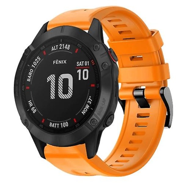 För Garmin Fenix ​​6 Pro Gps metallspänne i enfärgad watch Orange
