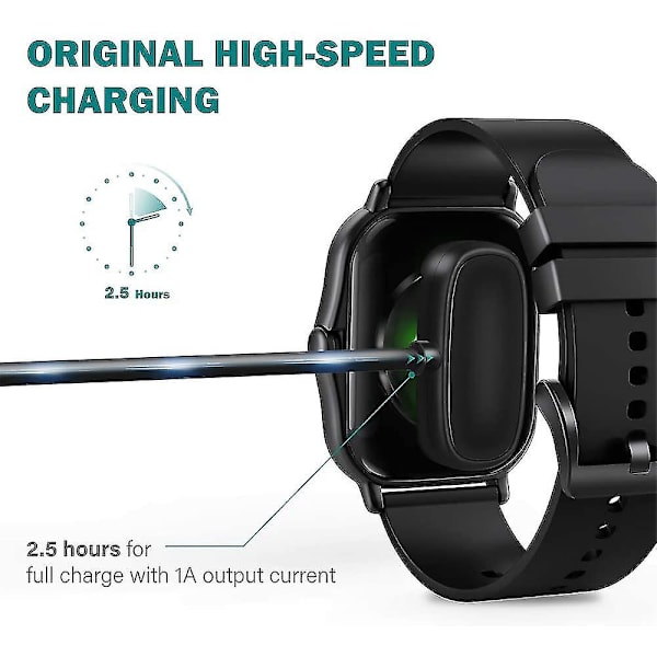 [2-pack] Laddare kompatibel med Amazfit Gtr 2, Gts 2 Mini, Pop Pro, Bip U, Zepp E, Zepp Z - USB -laddningskabel 3,3 fot 100 cm - Smartwatch-tillbehör