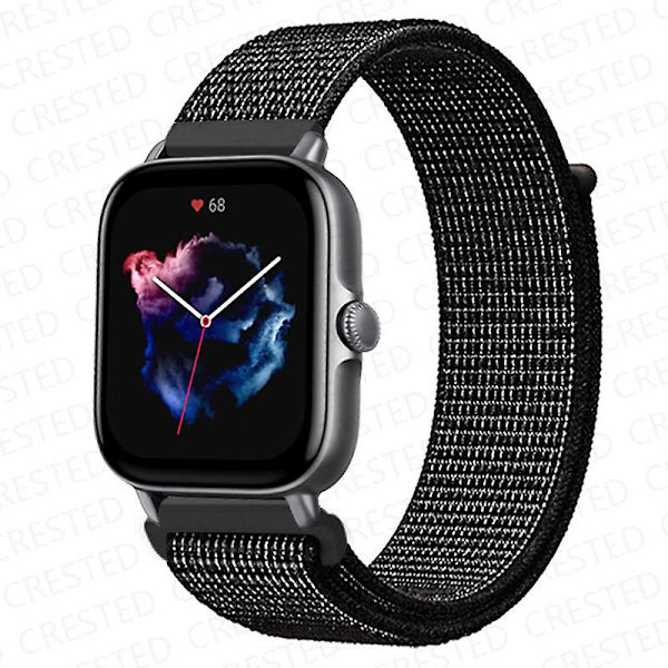 20 mm 22 mm watch för Amazfit Gts/2/2e/4/3/mini Gtr 4/2/3/ pro 47 mm Stratos 3 nylon Pulseira Correa Amazfit bipsband Reflective black 21 22mm