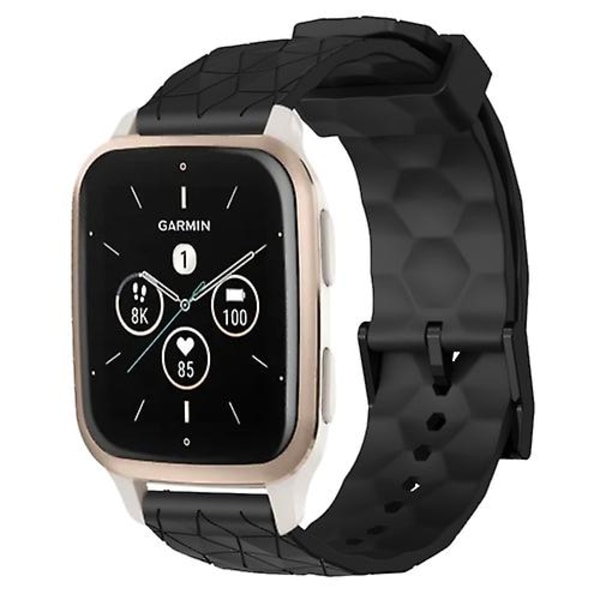 Garmin Forerunner Sq2 Music 20mm jalkapallokuvioitu yksivärinen watch Black