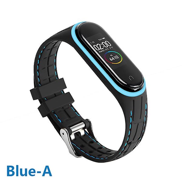 Silikonihihna Xiaomi Mi Band 6 7 5 3 4 Lisävarusteet Urheilurannekkeen Vaihtovyö Correa Ranneke Mi Band 7 6 Nfc Ranneke Blue-A Mi band 3 4