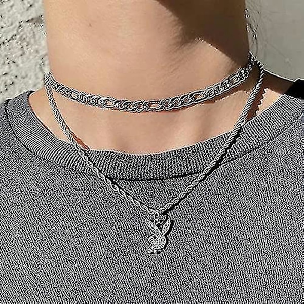 Stor kanin halskæde kanin vedhæng choker halskæde statement lang kæde halskæde til kvinder og mænd