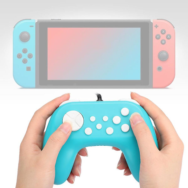 Grøn TNS-19075 kablet gamepad-controller med motor til Switch - Forbedr din spiloplevelse