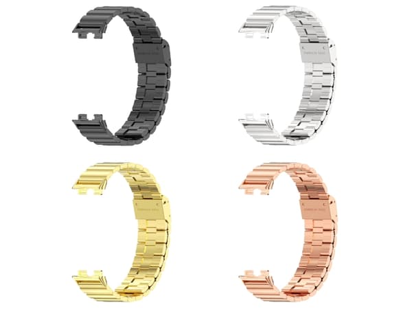 Smartwatch-rem til Huawei Strap 8 Mijobs rustfrit stål med bambusspænde (sølv)