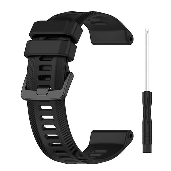 For Garmin Forerunner 955 22mm Silikon Twill-klokkerem Black