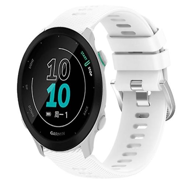 Til Garmin Forerunner 158 20mm ensfarvet blød silikone urrem White