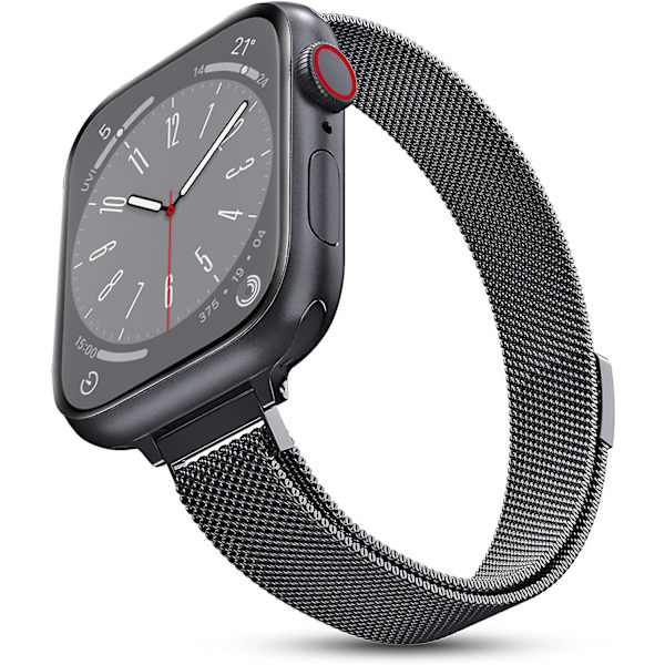 Milanese silmukkahihna Apple Watch rannekkeelle 40mm 44mm 41mm 45mm 38mm 42mm 49mm 45mm ohut rannekoru Iwatch Series 3 4 6 Se 7 8 Ultra slim space gray 42mm 44mm 45mm 49mm