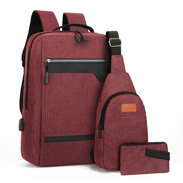 Tredelt reisecomputerbag rød