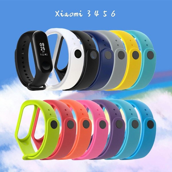 Silikonarmband för Xiaomi Mi 3 4 5 6 Armband Xiaomi Sport Smartwatch Mjuk handled 2 mi 5 6