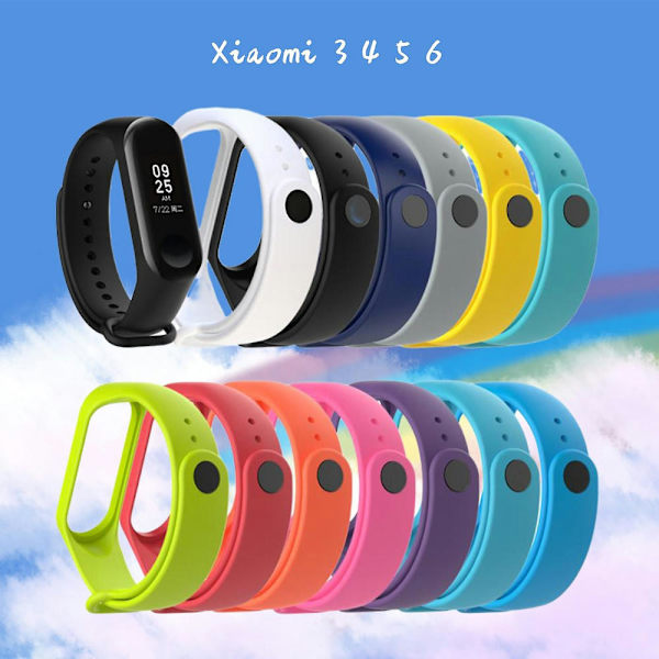 Silikonrem for Xiaomi Mi 3 4 5 6 Armbånd Xiaomi Sport Smartwatch Myk Håndledd 08 mi 3 4