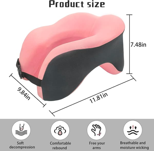 U-formet Reisepute i Memory Foam Komfortabel Nakkepute Grå