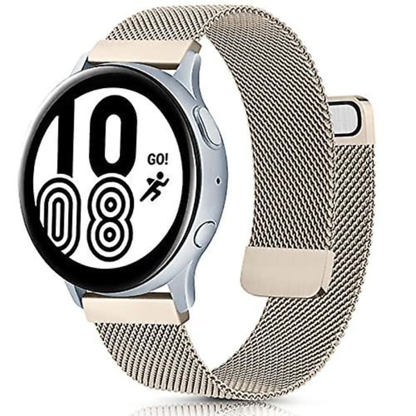 Milanese rem til Samsung Galaxy Watch 4 Active 2 Huawei Watch Gt2 Magnetisk spænde Metal åndbart armbånd til Amazfit Gtr Vintage gold Strap width 20mm