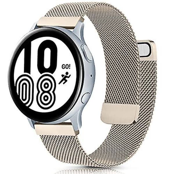 Milanolainen hihna Samsung Galaxy Watch 4 Active 2 Huawei Watch Gt2 magneettisolki metalli hengittävä ranneke Amazfit Gtr Vintage gold Strap width 20mm