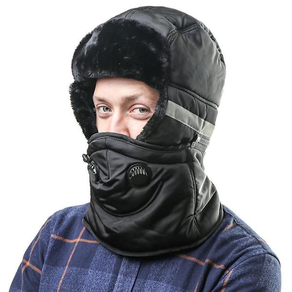 Vinter Termisk Maske Trapper Bomber Hue Varm Aviator Russisk Trooper Pels Ski Hat Gray