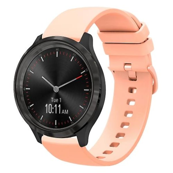 Til Garminmove 3 20 mm ensfarvet blød silikone urrem Pink