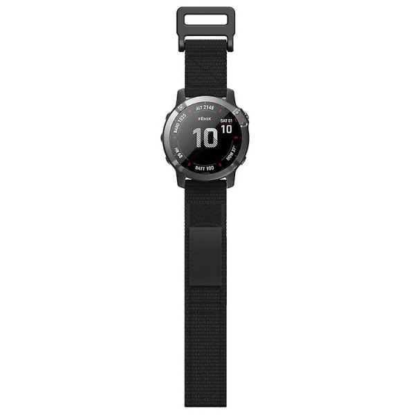 22 mm:n koukku ja silmukkakiinnitys Nylon watch Black