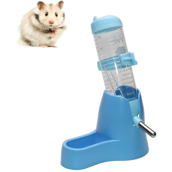 3 i 1 Hamster Hengevannsflaske Kjæledyr Automatisk Dispenser Med Base For Dverghamster Mus Rotte Pinnsvin blue 80ML