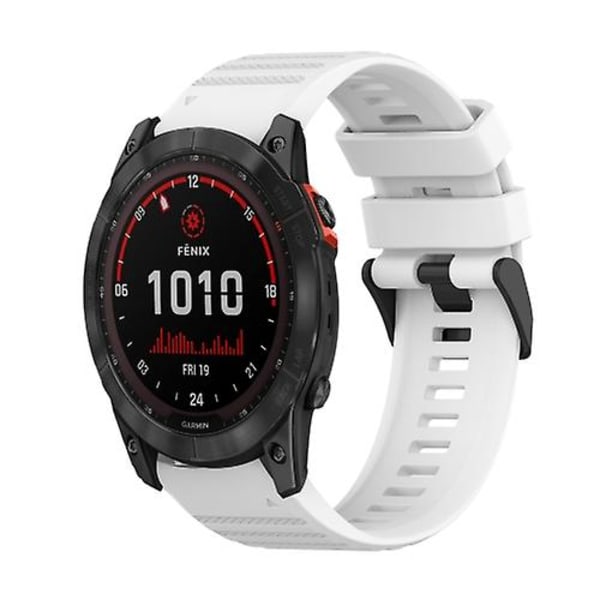 Garmin Fenix ​​7x 26 mm vaakasuora pintakuvioinen watch irrotustyökalulla White