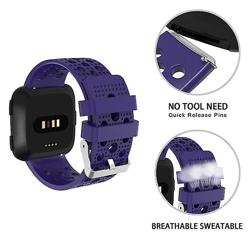 För Fitbit Versa andningsbart watch Navy Blue
