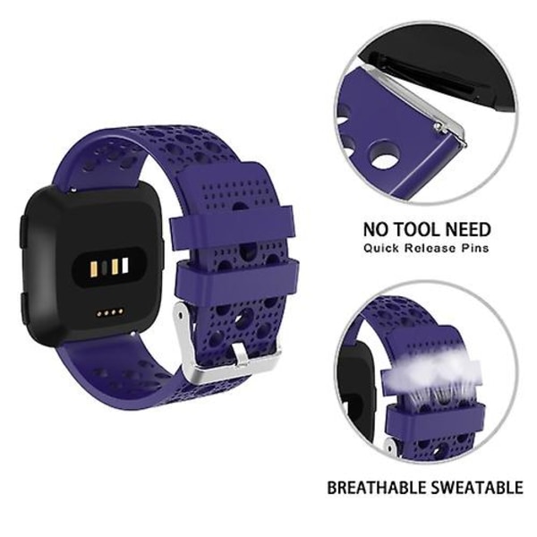 For Fitbit Versa pustende klokkerem Navy Blue