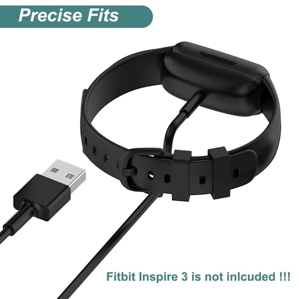 Lader for Fitbit Inspire 3, erstatnings-USB-ladekabel [2-pakning, 3,3 fot/1 m]