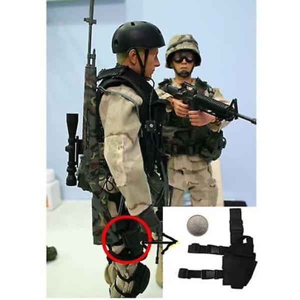 Drop Leg Holster Tactical Army musta säädettävä sotilaallinen Airsoft pistooli/ase Drop Leg reisikotelo Oikeakätinen Magezine pussilla