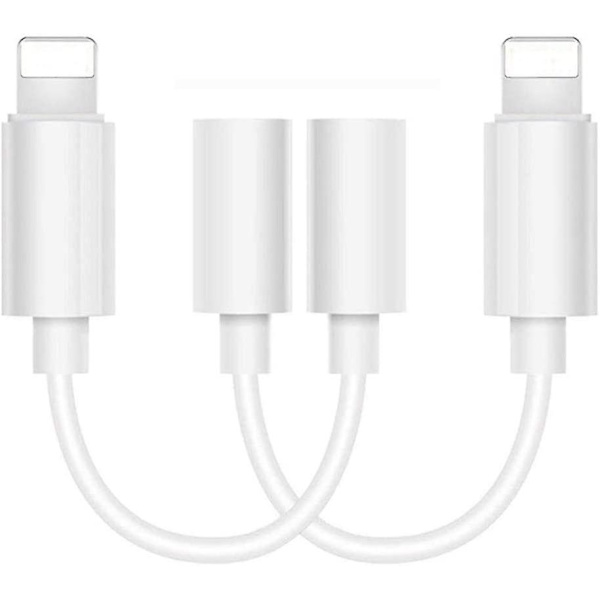 3,5 mm hovedtelefon, adapter øreprop adapter jack 2 stk., nem at bruge, kompatibel med Apple iPhone 11 Pro Max X/xs/max/xr 7/8/8 Plus plug and play(2 stk.)