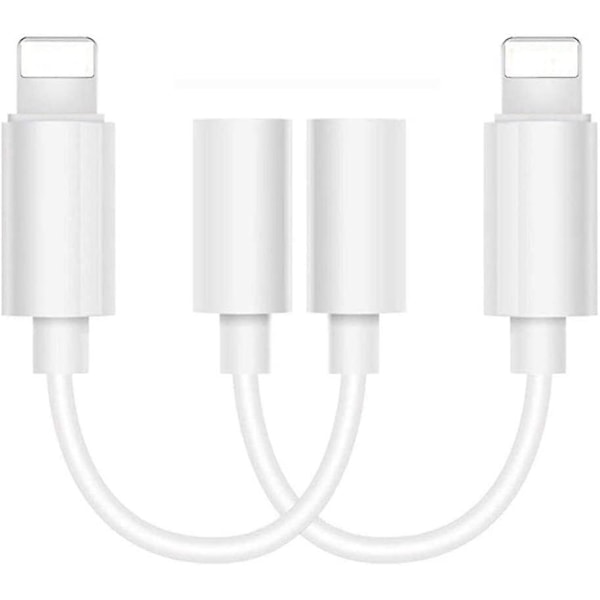 3,5 mm:n kuulokkeet, sovitinadapteri, 2 kpl, helppokäyttöinen, yhteensopiva Apple iPhone 11 Pro Max X/xs/max/xr 7/8/8 Plus -liitäntä ja käyttö (2 kpl