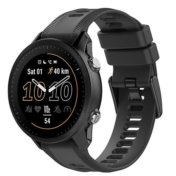 Til Garmin Fenix ​​6 Pro Gps 22mm ensfarvet silikone urrem Black