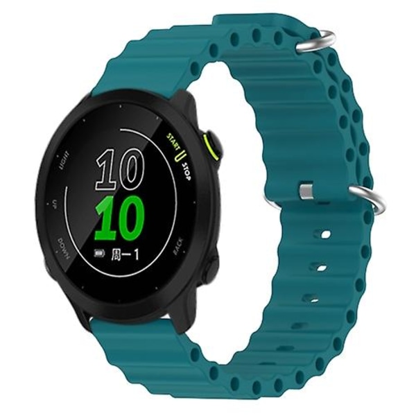 Til Garmin Forerunner 158 20mm Ocean Style Silikone ensfarvet urbånd Green