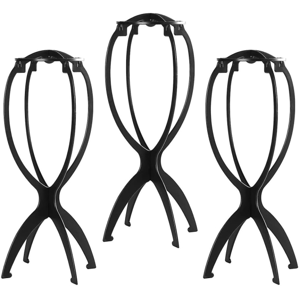 Perukställ för peruker, bärbart stativ för perukhuvud för kvinnor, 3-pack