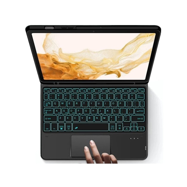 Magnetisk baggrundsbelyst tastaturcover til Samsung Galaxy Tab S8 11.0 Sort