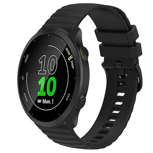 Garmin Forerunner 158 20 mm aaltoileva pistekuvio yksivärinen silikonikellon watch Black