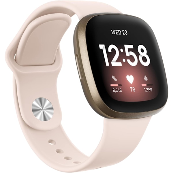 Pehmeät silikonista valmistetut urheilun korvaavat rannekkeet Fitbit Versa 3/4:lle (Z-Sand Pink)