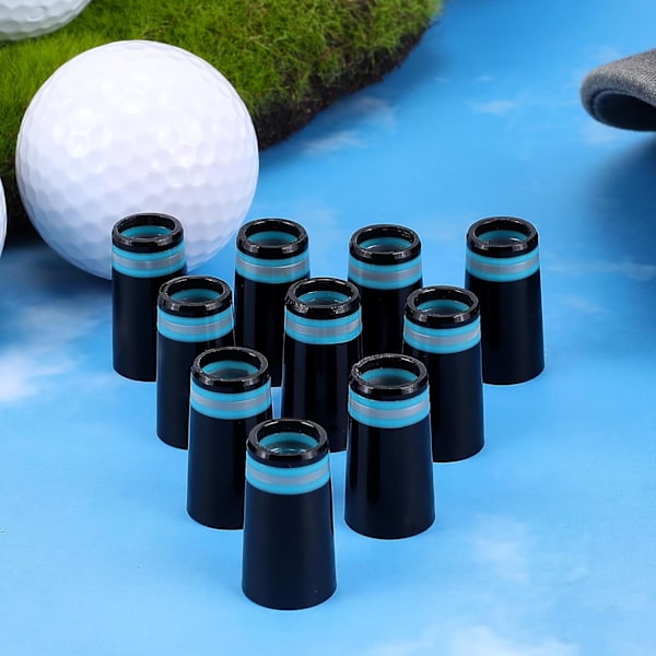 Golfjärns Ferrules - 10 st Svarta Ferrules med Kromringar