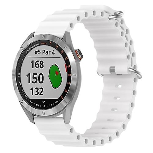Til Garmin Approach S40 20mm Ocean Style Silikone ensfarvet urbånd White