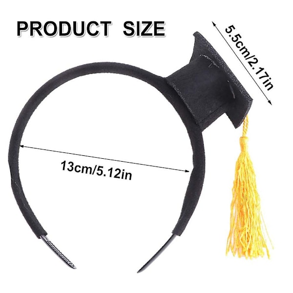 Mini Grad Cap Hårbånd Hårbånd Morsom Stereoskopisk Hodeplagg, Gul