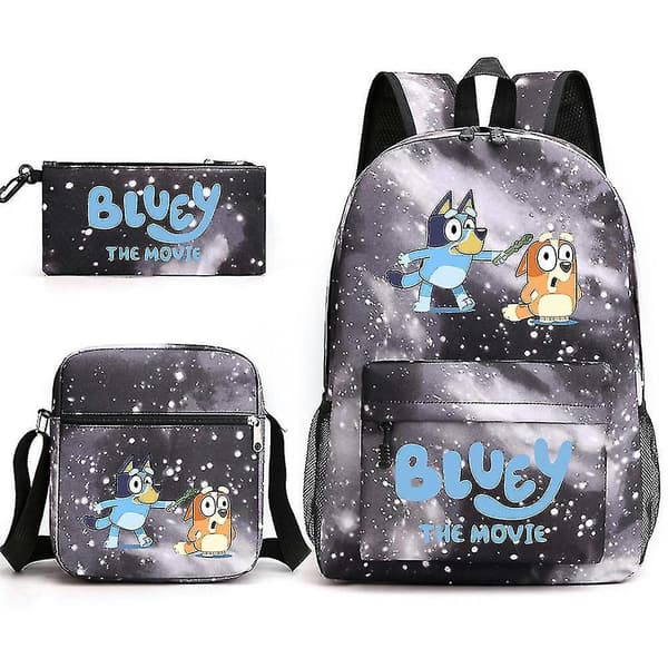 Bluey Tredelt Skole Rygsæk Starry Black  2