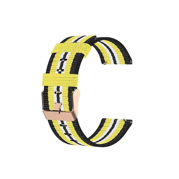 Til Fitbit Versa Canvas urrem Black Yellow