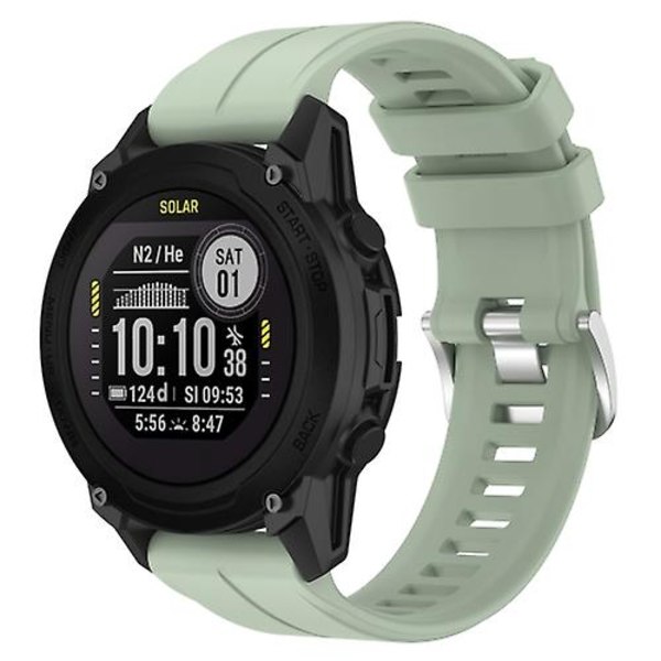 For Garmin Descent G1 22 mm ensfarget silikonklokkerem Light Green