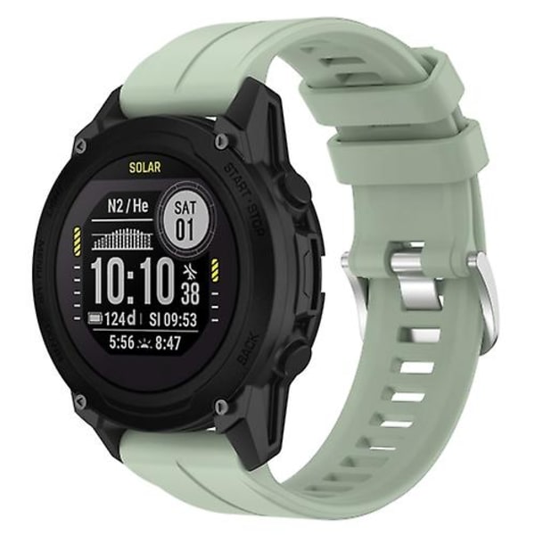 Til Garmin Descent G1 22 mm ensfarvet silikoneurrem Light Green