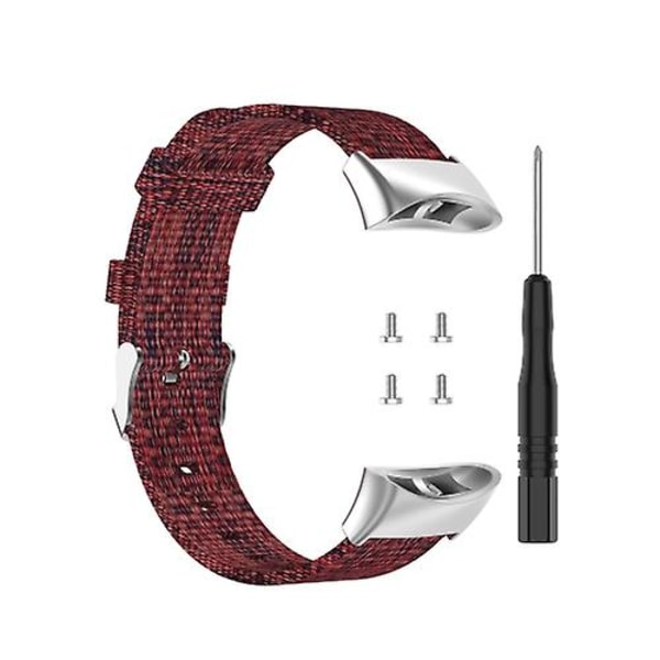 För Garmin Forerunner 45 / 45s / Swim 2 Universal Nylon Canvas Watch Band Wine Red