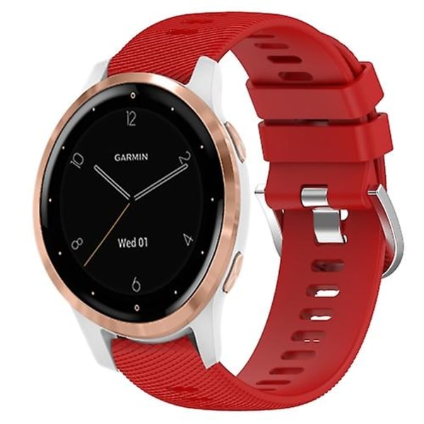 Til Garminmove3s 18 mm ensfarvet silikoneurrem Red