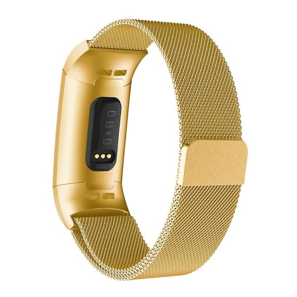 For Fitbit Charger 3 Metal Magnetic Metal Watch Band Gold
